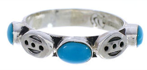 Sterling Silver Turquoise Stackable Ring Size 5-1/4 UX34763