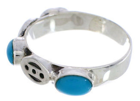Sterling Silver Turquoise Stackable Ring Size 5-1/4 UX34763