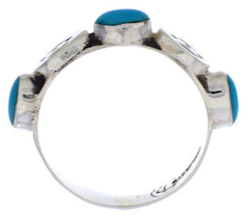 Sterling Silver Turquoise Stackable Ring Size 5-1/4 UX34763