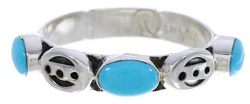 Genuine Sterling Silver Turquoise Stackable Ring Size 7-3/4 UX34770