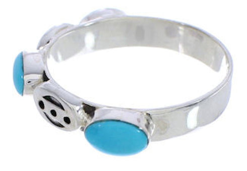 Genuine Sterling Silver Turquoise Stackable Ring Size 7-3/4 UX34770