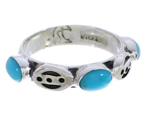 Authentic Silver Turquoise Stackable Jewelry Ring Size 5-1/4 UX34781