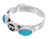 Silver Turquoise Stackable Southwest Jewelry Ring Size 5-3/4 UX34783