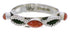 Silver And Apple Coral Stackable Jewelry Ring Size 5 UX34803