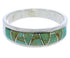 Turquoise Inlay Sterling Silver Jewelry Ring Size 8-1/4 UX36891