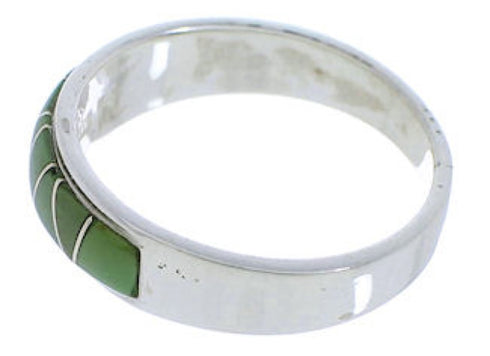 Turquoise Inlay Sterling Silver Southwest Ring Size 8-3/4 UX37039