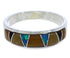 Multicolor Inlay Sterling Silver Southwest Ring Size 5-1/2 UX37292