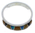 Sterling Silver Multicolor Inlay Jewelry Ring Size 7-3/4 UX37362