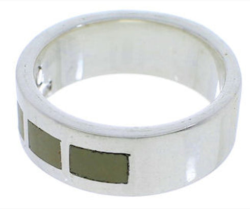 Southwest Sterling Silver Turquoise Inlay Ring Size 5-1/2 UX37372