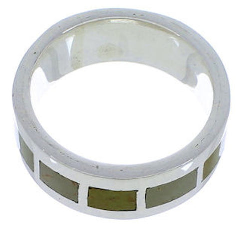 Southwest Sterling Silver Turquoise Inlay Ring Size 5-1/2 UX37372