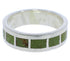 Southwestern Sterling Silver Turquoise Inlay Ring Size 7-3/4 UX37480