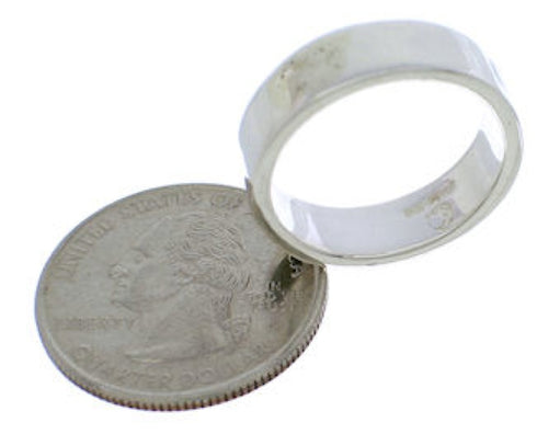 Authentic Sterling Silver Turquoise Inlay Ring Size 8-3/4 UX37481