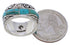 Southwest Turquoise Inlay Water Wave Silver Ring Size 6-3/4 EX40792