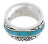 Silver Southwest Turquoise Water Wave Ring Size 4-1/4 QX86899