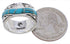 Silver Jewelry Turquoise Inlay Water Wave Ring Size 5 EX40810