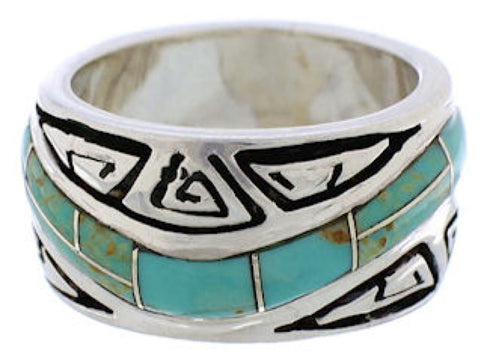 Turquoise Jewelry Southwest Water Wave Ring Size 5-1/2 EX40832