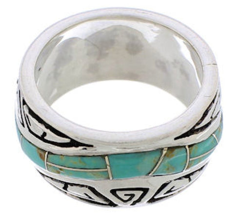 Turquoise Jewelry Southwest Water Wave Ring Size 5-1/2 EX40832