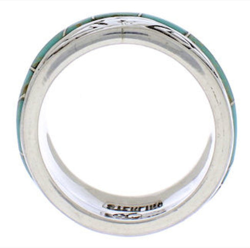 Turquoise Jewelry Southwest Water Wave Ring Size 5-1/2 EX40832
