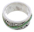 Sterling Silver And Turquoise Water Wave Ring Size 8-1/4 EX40844
