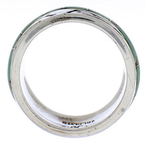 Southwest Turquoise Water Wave Ring Size 5-1/4 EX40846