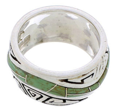 Turquoise Water Wave Sterling Silver Southwest Ring Size 6-3/4 QX86971