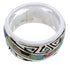Southwest Multicolor Inlay Water Wave Ring Size 8-1/4 EX40859