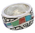 Southwest Multicolor Water Wave Silver Ring Size 5 EX40878
