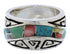 Southwest Multicolor Water Wave Silver Ring Size 5 EX40878