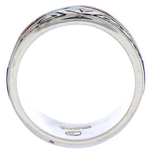 Multicolor Water Wave Southwestern Ring Size 6-3/4 EX40885