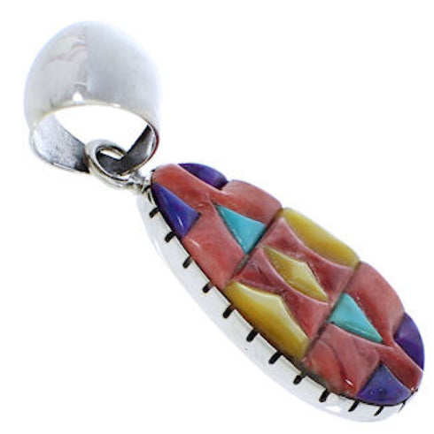Multicolor Jewelry Southwestern Silver Pendant MX22219