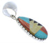 Multicolor Inlay Southwestern Silver Pendant MX22220