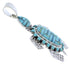 Sterling Silver Turtle Turquoise Opal Inlay Pendant MX22269