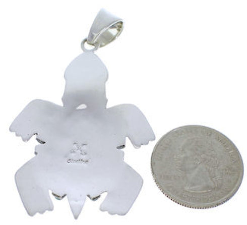 Sterling Silver Turtle Turquoise Opal Inlay Pendant MX22269