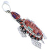 Sterling Silver Turtle Multicolor Pendant MX22267