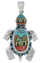 Multicolor Turtle Native American or Pueblo Design Pendant MX22270