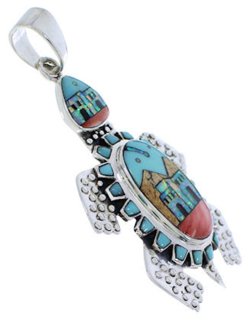Multicolor Turtle Native American or Pueblo Design Pendant MX22270