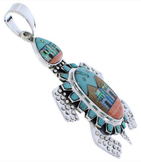 Multicolor Turtle Native American or Pueblo Design Pendant MX22271