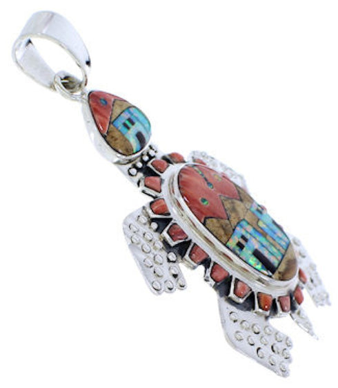 Turtle Multicolor Native American or Pueblo Design Pendant MX22273