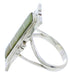 Turquoise Inlay Southwest Silver Ring Size 7-1/4 MX23542