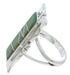 Southwestern Turquoise Inlay Silver Ring Size 5 MX23552