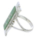 Silver Turquoise Inlay Southwestern Ring Size 7-3/4 MX23571