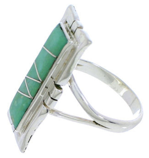 Sterling Silver Turquoise Inlay Southwestern Ring Size 7-1/2 MX23572