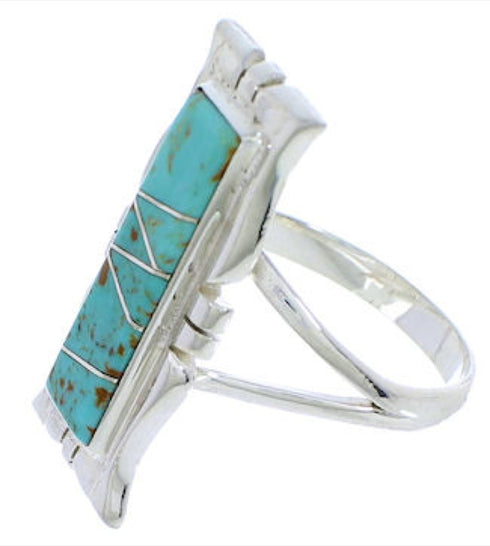 Sterling Silver Turquoise Southwestern Jewelry Ring Size 5-1/2 MX23579