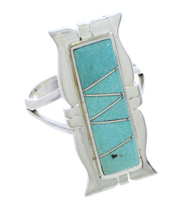 Southwest Sterling Silver Jewelry Turquoise Ring Size 5-1/4 MX23601