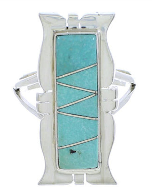 Southwest Sterling Silver Jewelry Turquoise Ring Size 5-1/4 MX23601