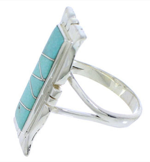 Southwest Sterling Silver Jewelry Turquoise Ring Size 5-1/4 MX23601