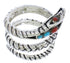 Turquoise Coral Jewelry Silver Snake Southwest Ring Size 5-3/4 MX23654