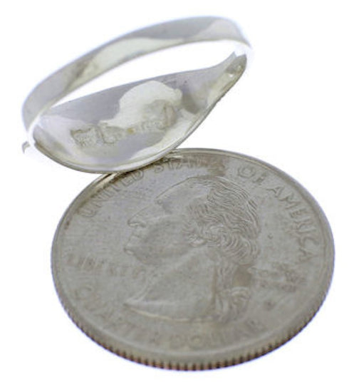 Southwest Jewelry Silver Turquoise Inlay Ring Size 6-3/4 MX22392