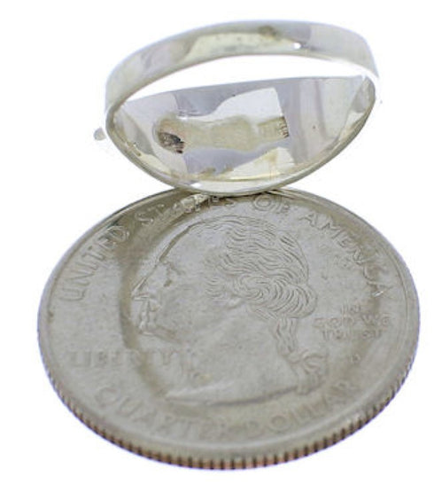 Southwestern Silver Turquoise Jewelry Ring Size 6-3/4 MX22396