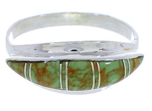 Sterling Silver Southwest Turquoise Inlay Ring Size 8-3/4 MX22402
